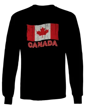 Canada Vintage Flag Canadian Pride Maple Leaf mens Long sleeve t shirt