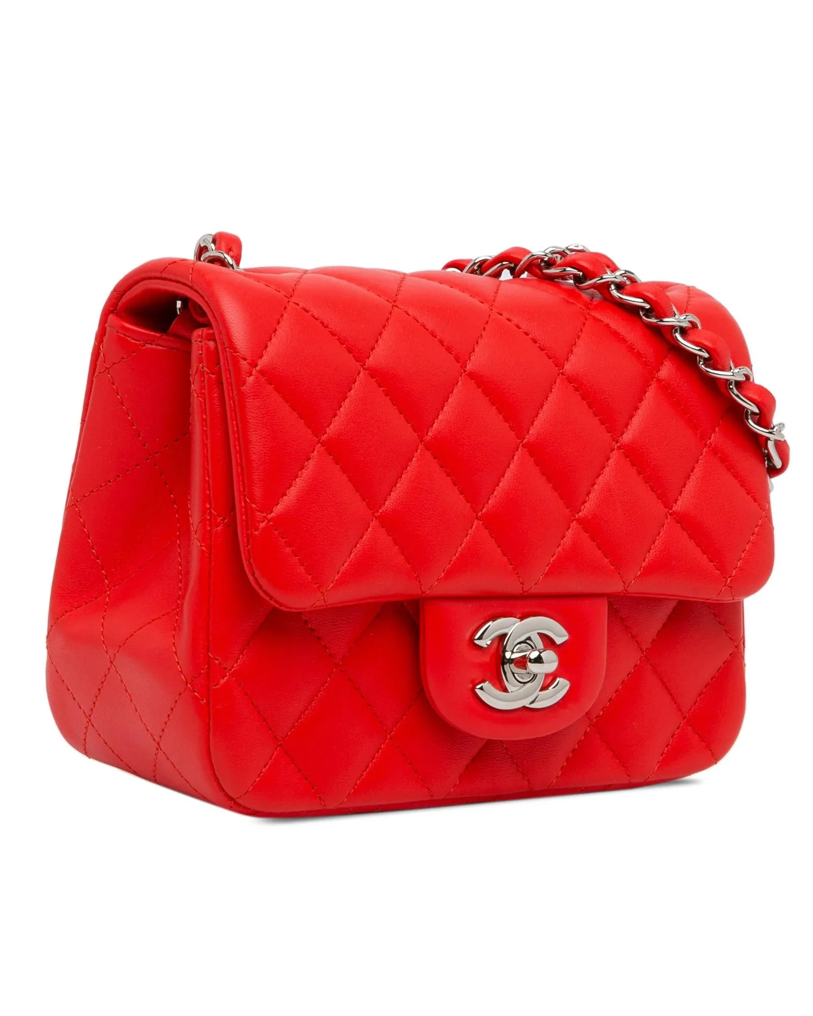 Classic Lambskin Square Flap Shoulder Bag