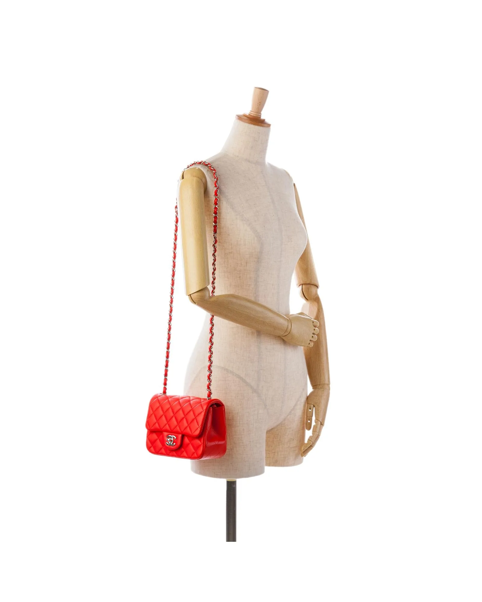 Classic Lambskin Square Flap Shoulder Bag
