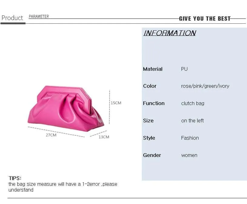 Clutch Pillow Purse For Women