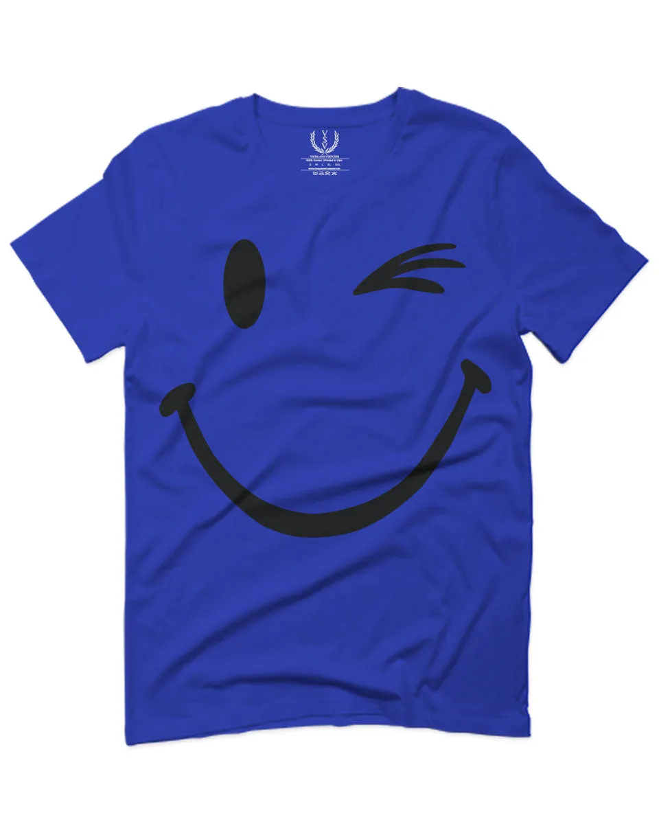Cute Graphic Happy Funny Blink Smile Smiling face Positive For men T Shirt