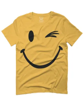 Cute Graphic Happy Funny Blink Smile Smiling face Positive For men T Shirt
