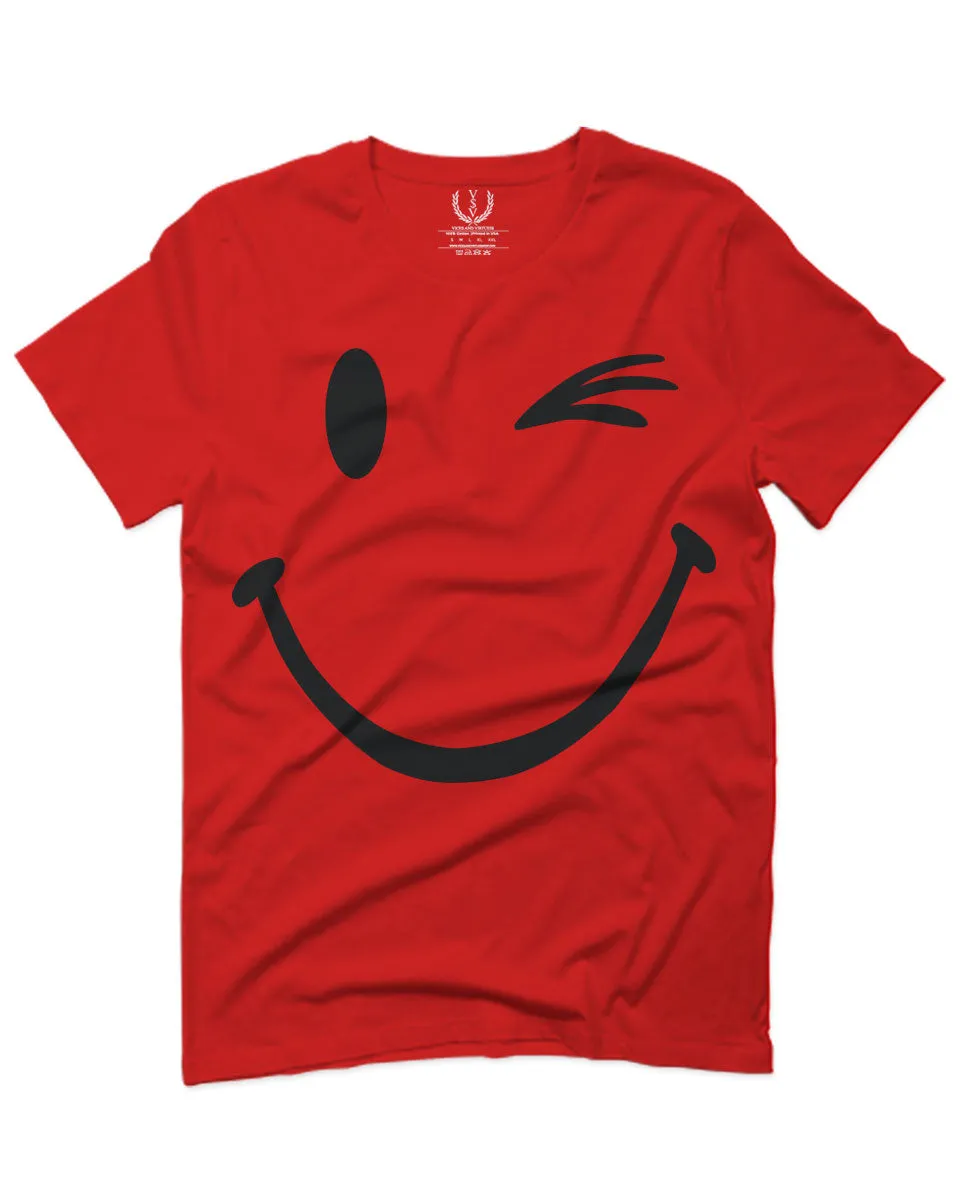 Cute Graphic Happy Funny Blink Smile Smiling face Positive For men T Shirt