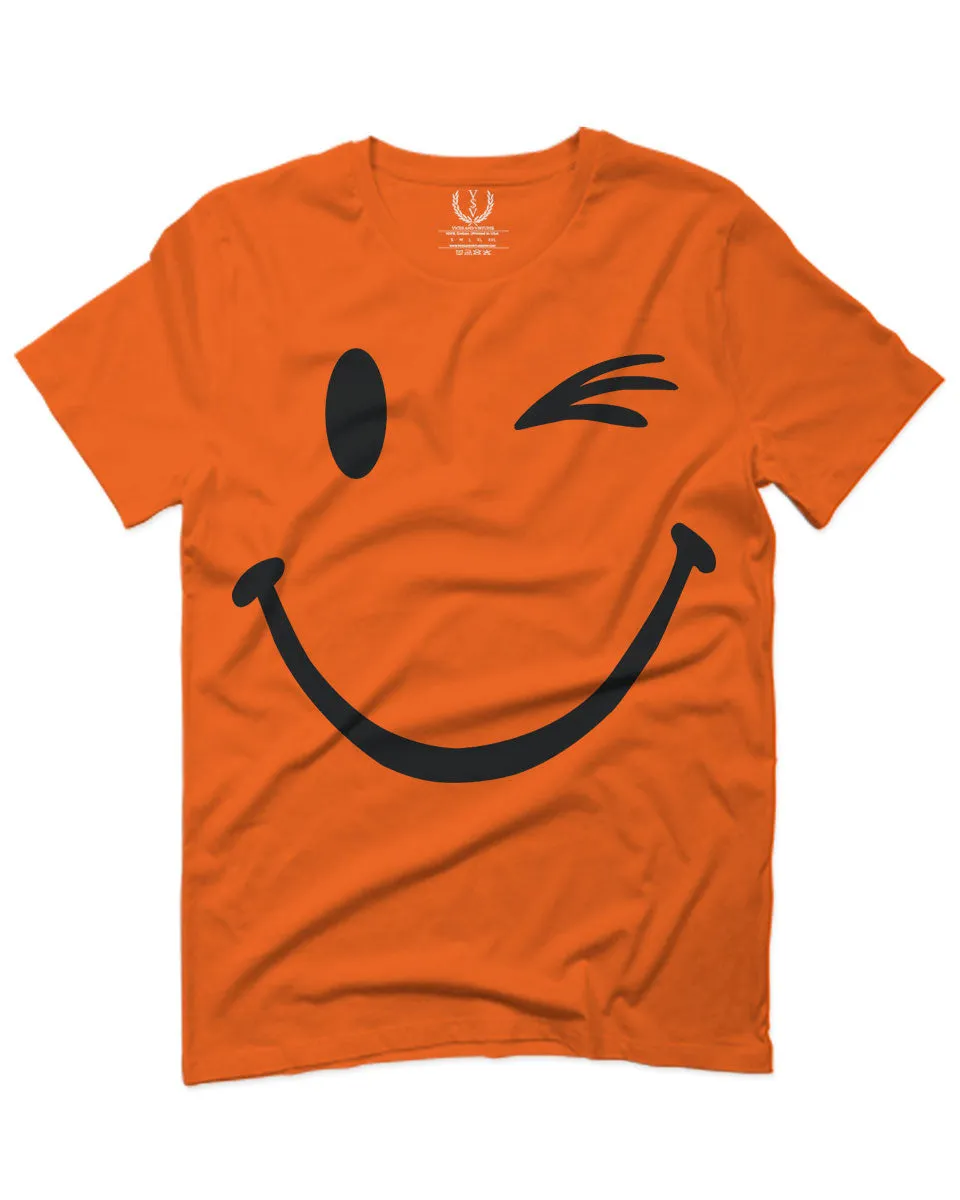 Cute Graphic Happy Funny Blink Smile Smiling face Positive For men T Shirt