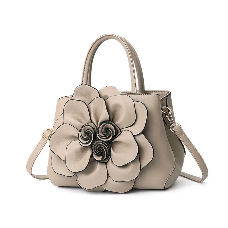 Fashion PU Leather Flower Portable Shoulder Bag
