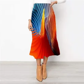Geometric Skirts Women Psychedelic School skirt Vortex Rock Frauen Color High waist skirts