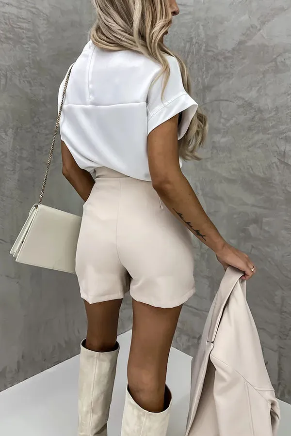 Giving Your All Double Breasted Blazer Pleated Skort Suit
