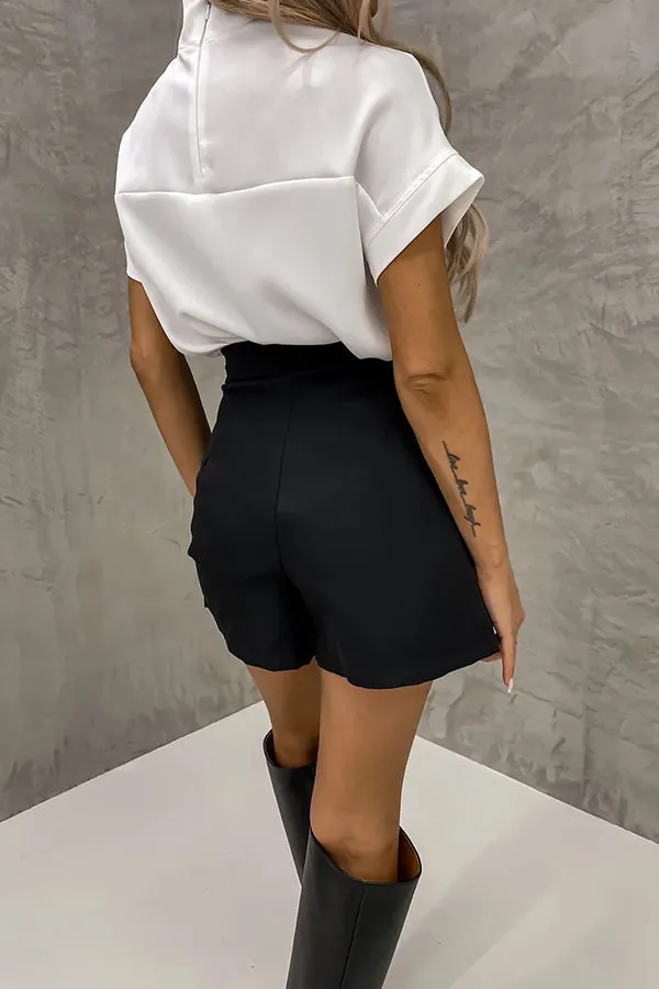 Giving Your All Double Breasted Blazer Pleated Skort Suit