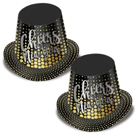 Silver & Gold Cheers To The New Year Hi-Hat (25 per Case)