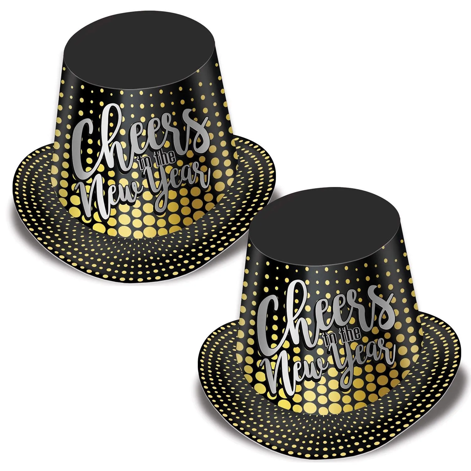 Silver & Gold Cheers To The New Year Hi-Hat (25 per Case)