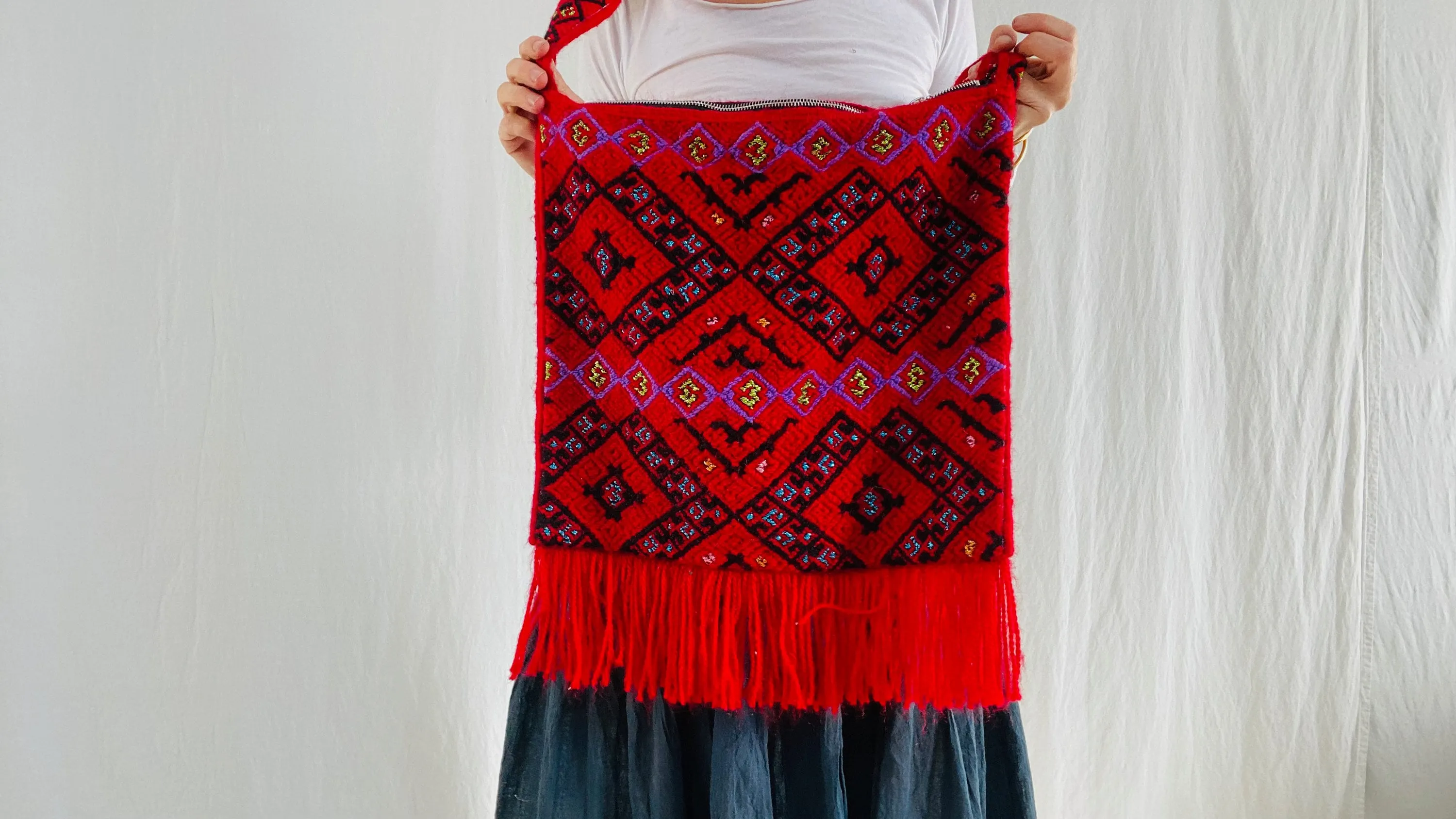 Tenejapa Hand-Embroidered Shoulder Bag. Tribal Chic.
