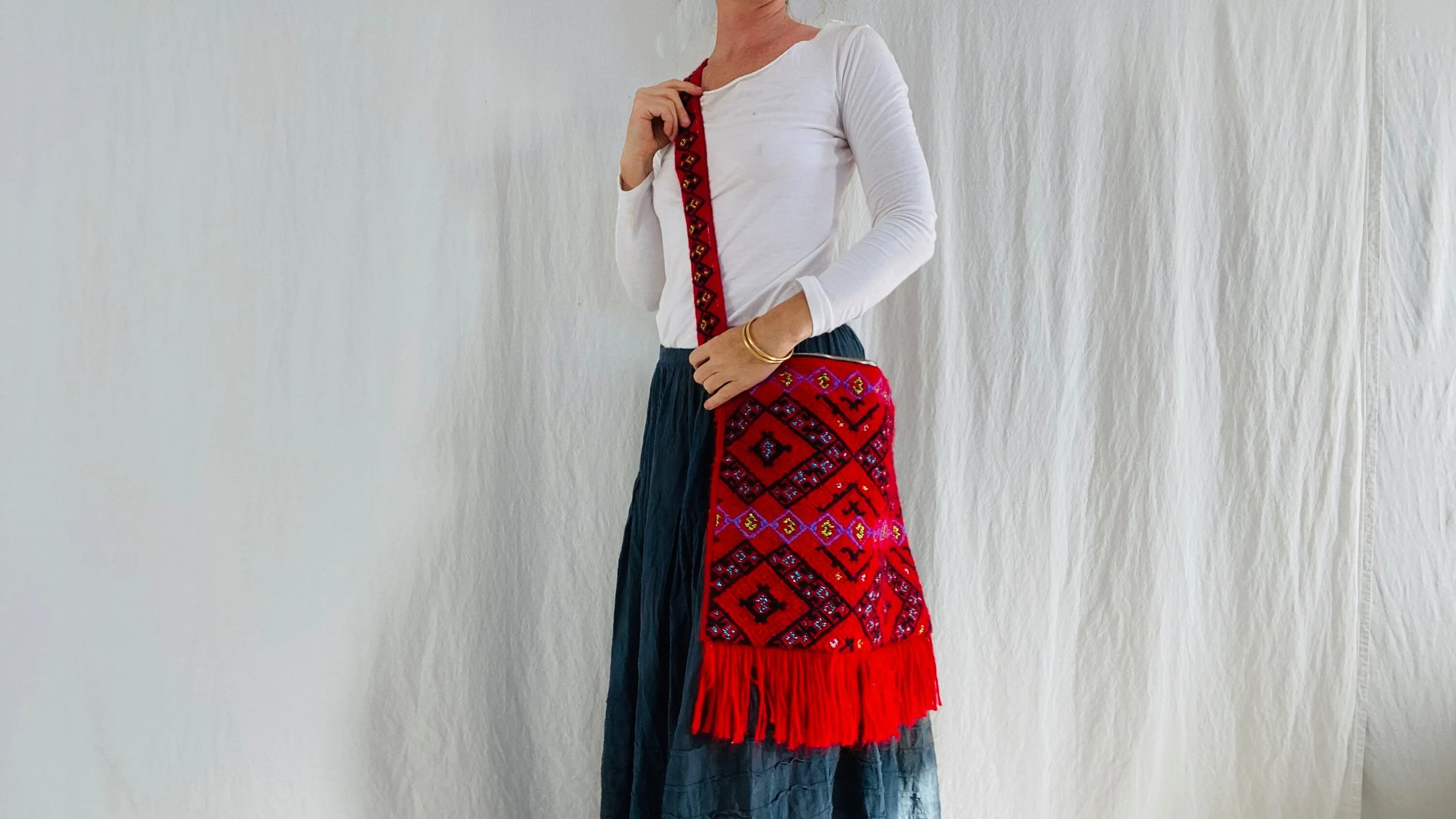 Tenejapa Hand-Embroidered Shoulder Bag. Tribal Chic.