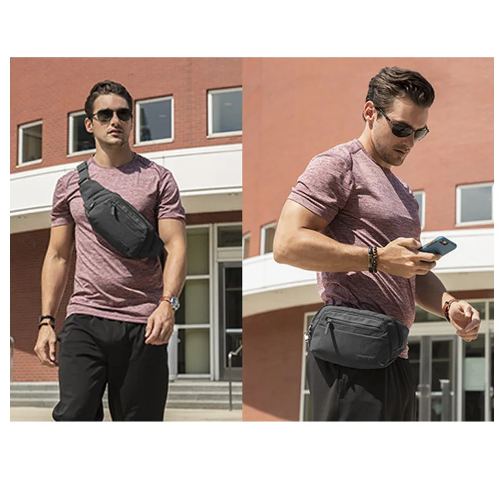 Travelon Anti Theft Fanny Pack RFID Blocking Waist Wallet Grey Travel Bag Luxury