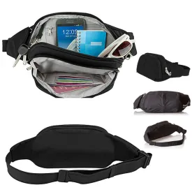 Travelon Anti Theft Slim Waist Pack RFID Blocking Travel Pouch Fanny Pack Black