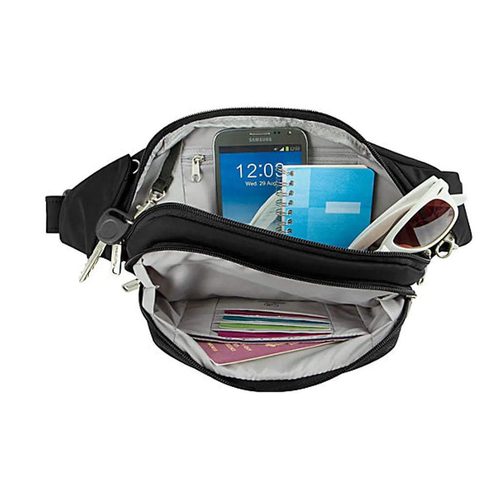 Travelon Anti Theft Slim Waist Pack RFID Blocking Travel Pouch Fanny Pack Black