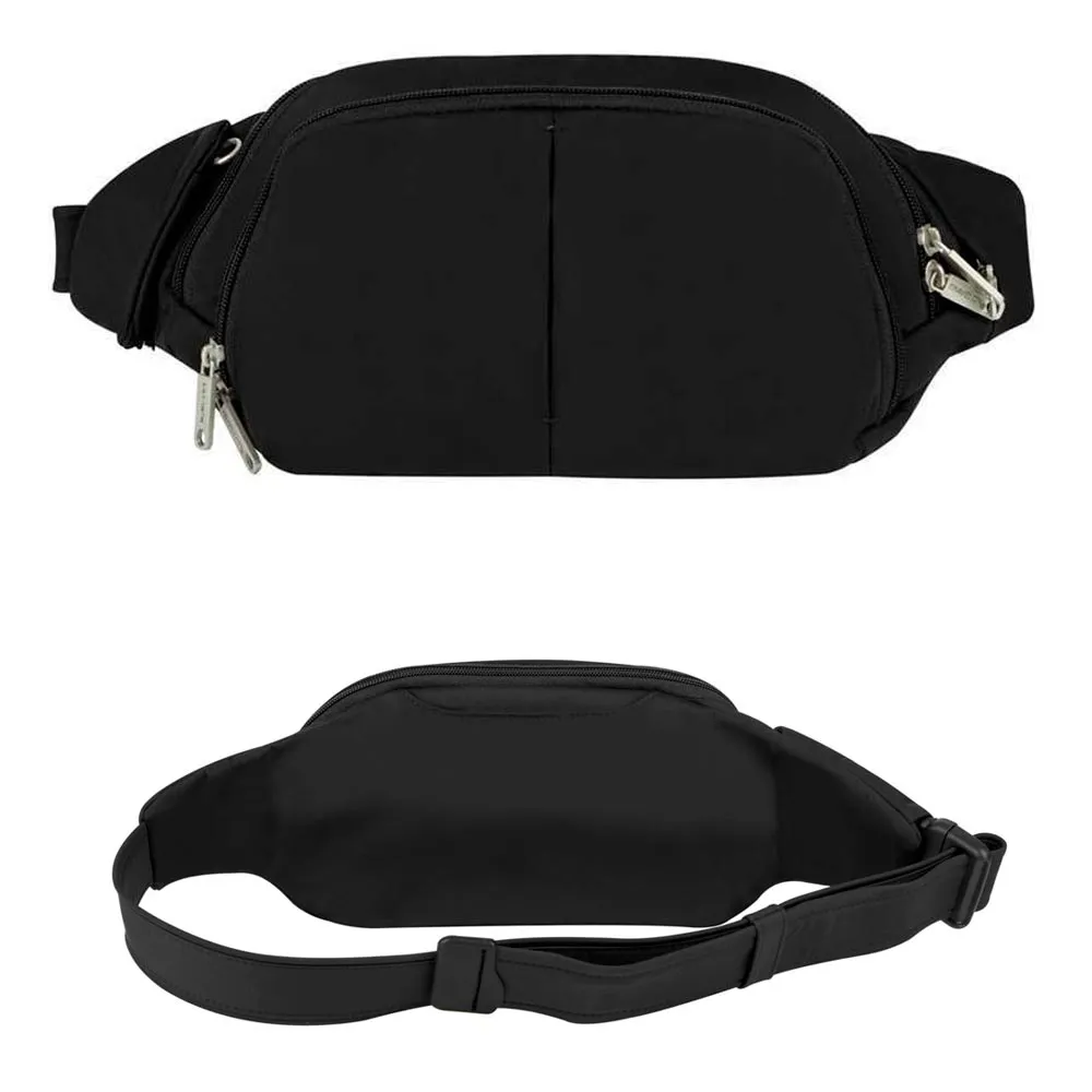 Travelon Anti Theft Slim Waist Pack RFID Blocking Travel Pouch Fanny Pack Black