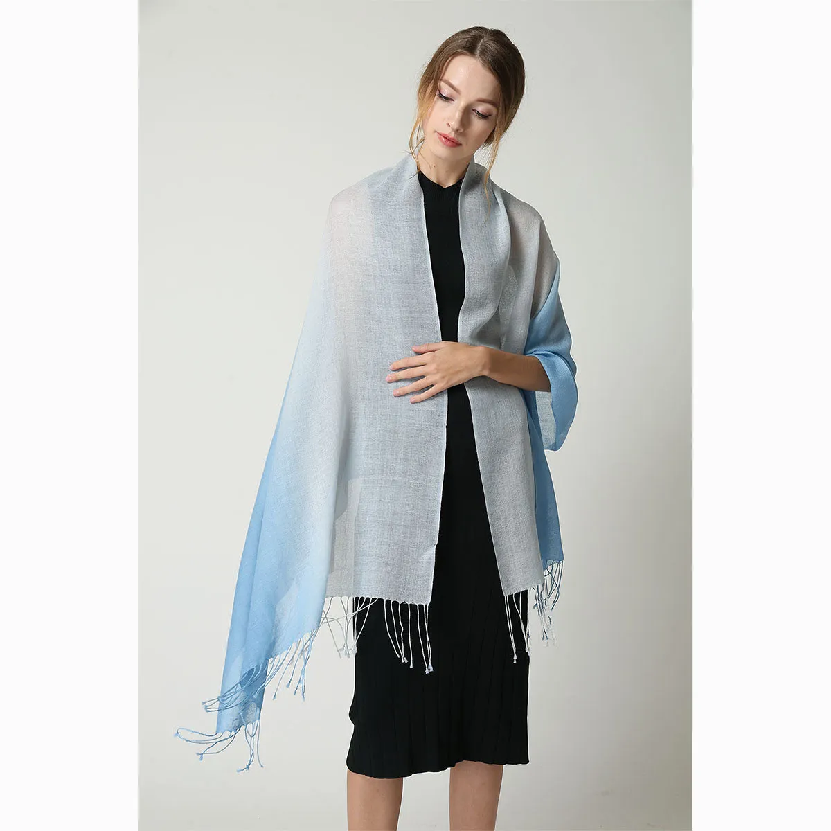 Ugg 100% Merino Wool Tie Dye Scarf Dawn and Blue