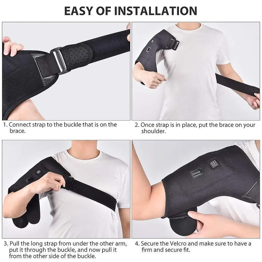 US Plug Electric Heat Therapy AdjUStable Shoulder Brace Back Support Belt For Dislocated Shoulder Rehabilitation Fa0553