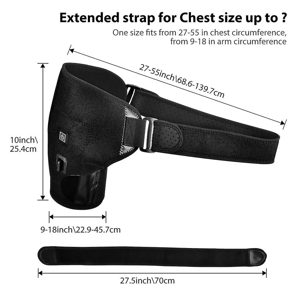 US Plug Electric Heat Therapy AdjUStable Shoulder Brace Back Support Belt For Dislocated Shoulder Rehabilitation Fa0553